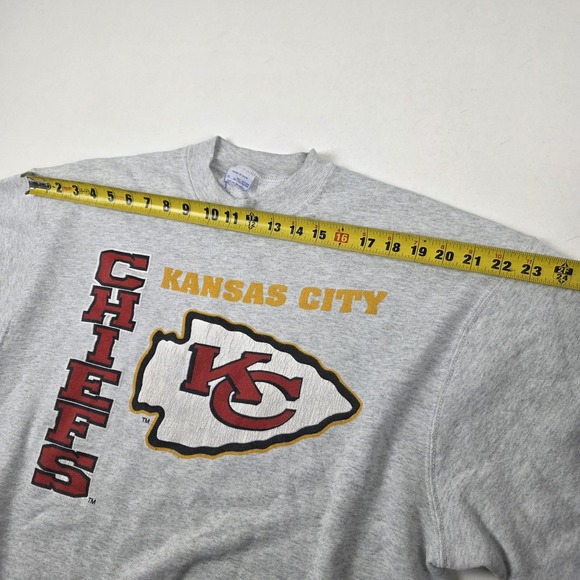 Vintage Kansas City Chiefs Sweatshirt Mens XL Gray NFL Football Made USA 90s - Picture 8 of 13